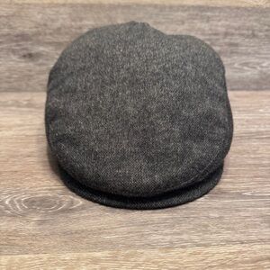 Amicale‎ 100% Camel Hair Newsboy Taxi Driver Flat Hat Gray Tweed Size L/XL